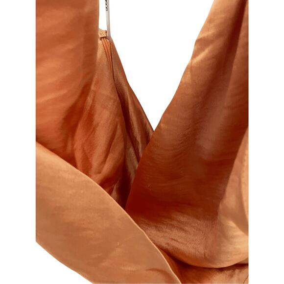 NWT Asos Bridesmaids Satin Halter Special Occasion Front Twist Slit Maxi Dress - Picture 7 of 14